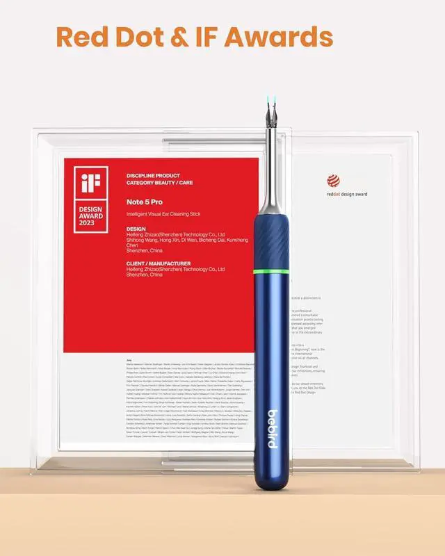 Alt view image 2 of 7 - Note5 Ear Wax Removal Tool Camera Tweezers, Ear Cleaner Scope Otoscope with Camera & Light, Wireless Earwax Remover Visual Ear Picker, Video Ear Cleaning Kit for iPhone,Android(Blue)