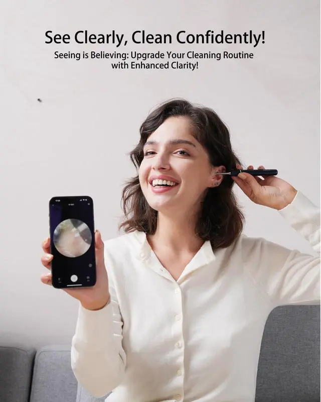 Alt view image 6 of 7 - Note5 Ear Wax Removal Tool Camera Tweezers, Ear Cleaner Scope Otoscope with Camera & Light, Wireless Earwax Remover Visual Ear Picker, Video Ear Cleaning Kit for iPhone,Android(Blue)