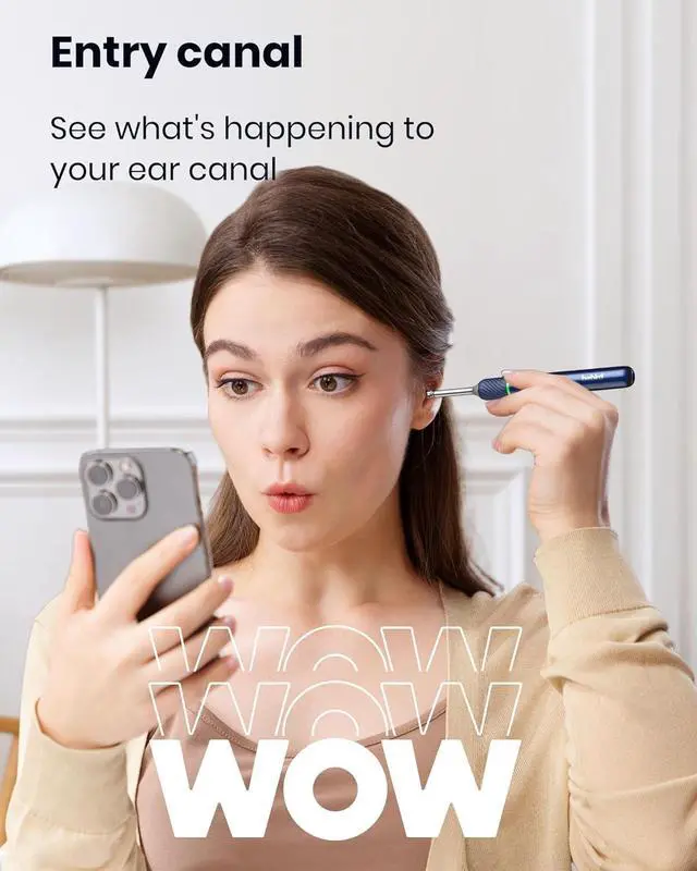 Alt view image 7 of 7 - Note5 Ear Wax Removal Tool Camera Tweezers, Ear Cleaner Scope Otoscope with Camera & Light, Wireless Earwax Remover Visual Ear Picker, Video Ear Cleaning Kit for iPhone,Android(Blue)