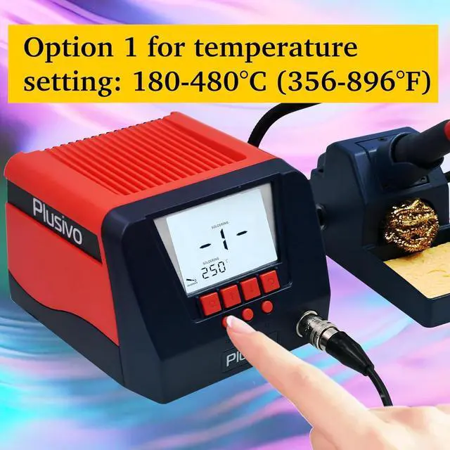 Alt view image 2 of 7 - Soldering Iron and Rework Station Kit 90 W with Wide Digital Display, Helping Hands 5 pcs Interchangeable Tips, Solder Wire, Digital Multimeter °C/ºF Conversion, Standby/Sleep Mode Electronic Repair