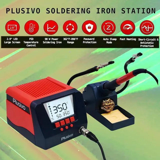 Alt view image 4 of 7 - Soldering Iron and Rework Station Kit 90 W with Wide Digital Display, Helping Hands 5 pcs Interchangeable Tips, Solder Wire, Digital Multimeter °C/ºF Conversion, Standby/Sleep Mode Electronic Repair