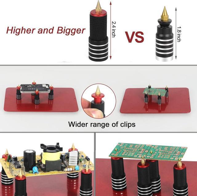 Alt view image 2 of 7 - Soldering Helping Hands Magnetic Third Holder Tool with Large Adjust Light Magnifier Lamp,4 Stand Pillars, PCB Clamp,4 Solder Arms for Electronics Jewelry Crafts Model Repair, Waterproof Base