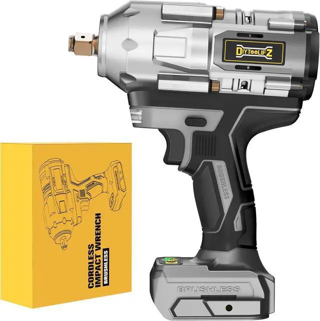 Main image of Cordless Impact Wrench 1/2 inch for DeWalt 20v Battery, Impact Wrench 900Ft-lbs(1200N.m) High Torque Brushless Electric Impact Gun, Power Impact Driver with 4-Mode Speed, LED Work Light(no battery)