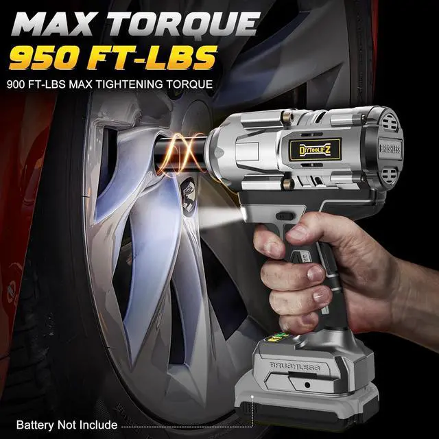 Alt view image 4 of 7 - Cordless Impact Wrench 1/2 inch for DeWalt 20v Battery, Impact Wrench 900Ft-lbs(1200N.m) High Torque Brushless Electric Impact Gun, Power Impact Driver with 4-Mode Speed, LED Work Light(no battery)