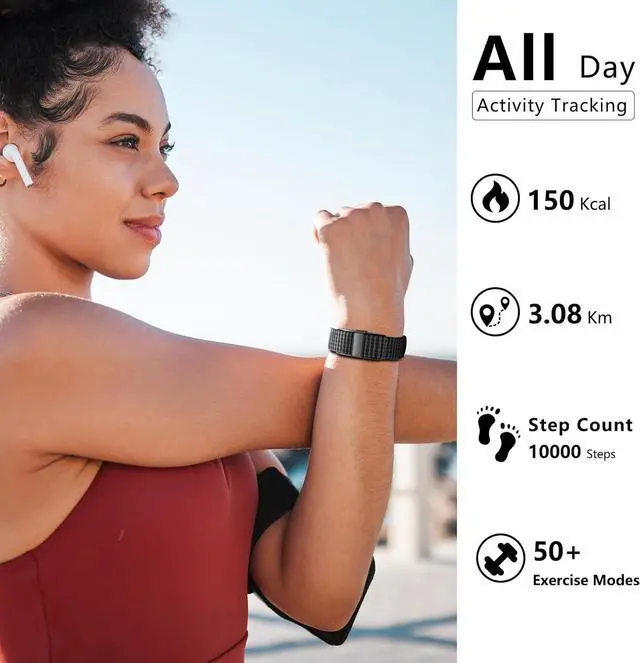 Alt view image 4 of 7 - Smart Health Wristband, Wearable Activity & Fitness Tracker for Multi-Sport Mode, All-Day Automatic Continuous Monitoring of Health Data, Improve Sleep, Stress & Wellness, with Free App, Black