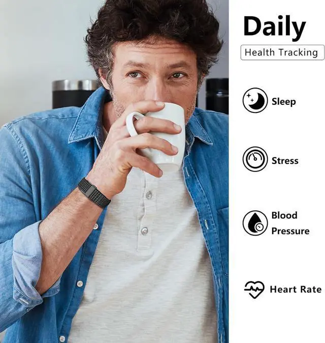 Alt view image 5 of 7 - Smart Health Wristband, Wearable Activity & Fitness Tracker for Multi-Sport Mode, All-Day Automatic Continuous Monitoring of Health Data, Improve Sleep, Stress & Wellness, with Free App, Black