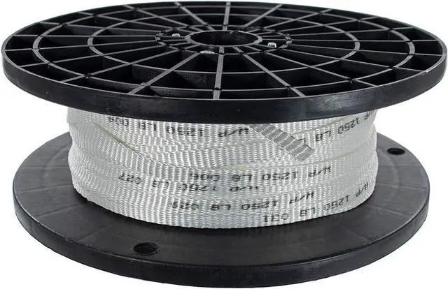 Main image of Woven Polyester Cable Pulling Tape  Printed White Conduit Electric Mule Tape Professional Pull Tape  Electric Installations, Networks, Cables, Fiber Optic (1/2 Inch x 500 Feet)