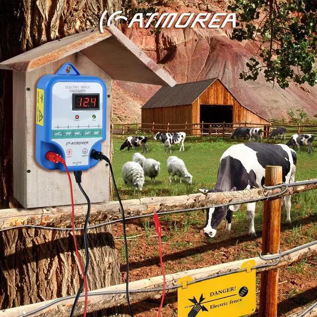 Alt view image 2 of 5 - Electric Fence Charger - Multi-Powered, 12 kV 3 Joules High-Power Output Energizer with LED Display, Repels Large Wildlife - Ideal for Livestock, Pet, Poultry, Gardens, Orchards Protection