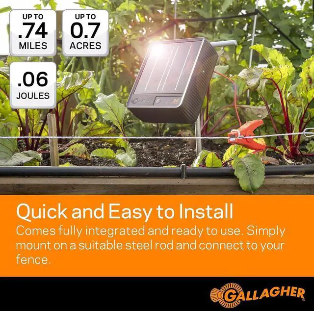 Alt view image 3 of 6 - S6 Solar Electric Fence Charger | Protect Your Backyard and Pets | Solar Lithium Technology, 0.06 Stored Joule Energizer | Unique Post Mounting System | Portable and Super Tough