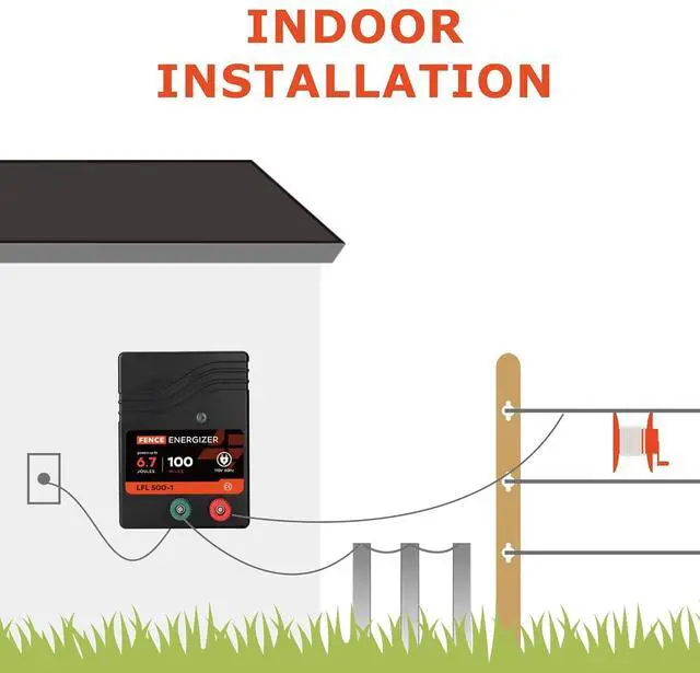 Alt view image 4 of 7 - Electric Fence Charger AC Powered 100 Miles 300 Acres, 110 Volt 6.7 Joule Plug-In Electric Fence Energizer, Output Voltage Max 10.2 kV for Livestock, Preventing Predators from Intruding