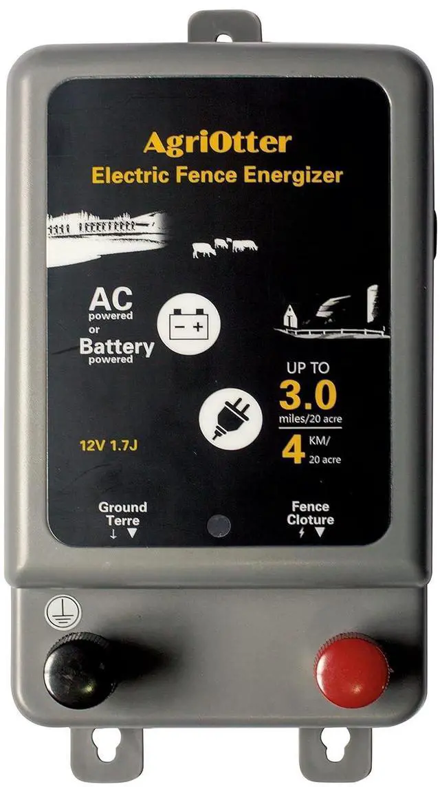 Main image of Electric Fence Energizer 15 Acre 2 in 1 Powered by Battery or AC Outlet 8000V 1.75J Pulse Electric