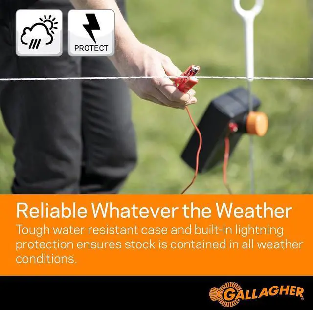 Alt view image 5 of 6 - S12 Solar Electric Fence Charger | Portable Livestock Fence Energizer with Lithium Battery | Powers 4 Miles or 18 Acres | 0.12 Joules | Off-Grid Solar Fence Charger with Built-In Grounding
