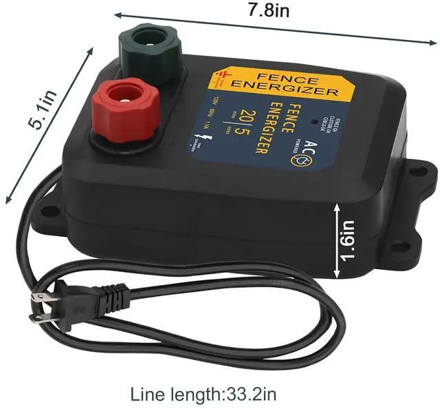 Alt view image 2 of 7 - Electric Fence Energizer 5 Miles/ 20 Acres AC Powered 120 Volt, Plug-in Electric Fence Charger Output 0.2 Joule for Preventing Raccoons, Livestock, Squirrels, Chicken Coops, Skunks intruding