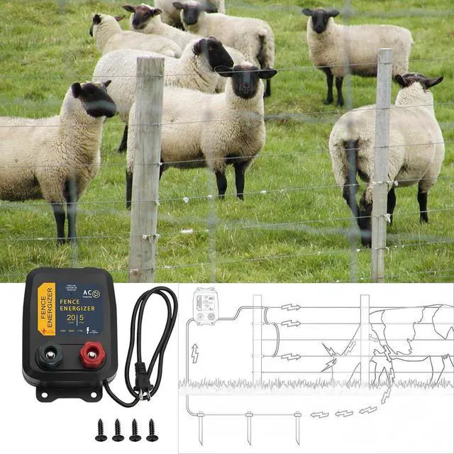 Alt view image 7 of 7 - PE5 Electric Fence Energizer 0.20 Joule,20 Acres,Livestock Fence Chargers for Containing Pets and Preventing Wild Animals Intruding