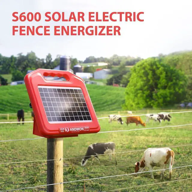Alt view image 2 of 7 - S600 Solar Electric Fence Charger - 35 Mile Range, 0.65 Joules Powerful Solar Fence Charger, Ideal for Livestock and Garden Protection