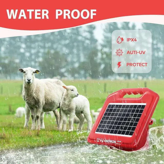 Alt view image 4 of 7 - S600 Solar Electric Fence Charger - 35 Mile Range, 0.65 Joules Powerful Solar Fence Charger, Ideal for Livestock and Garden Protection