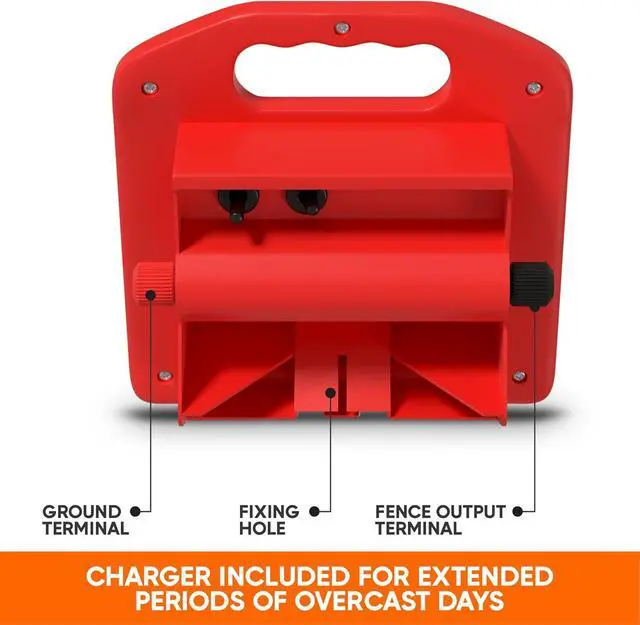 Alt view image 6 of 7 - Solar Electric Fence Charger 5 Mile - Solar Powered Energizer for Livestock - Low Impedance Solar Fencer Battery Powered