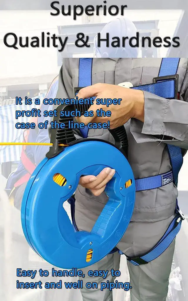 Alt view image 4 of 7 - Fish Tape Steel Wire Puller 1/6inch 200-Foot With a wire storage caseWire-through tool Twist-shaped wire for wiring,and incoming lines in the attic, etc Dual Range for Broad Application[4mm 200-Foot]