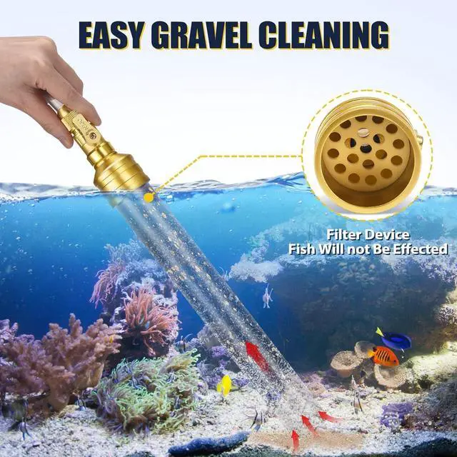 Alt view image 7 of 7 - Gravel Vacuum for Aquarium Water Changer Fish Tank Cleaning Tools, Siphon Universal Quick Pump Aquarium Water Changing (50ft)