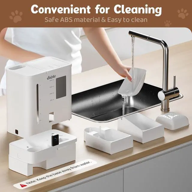 Alt view image 7 of 7 - Automatic Cat Feeder with Camera,5G/2.4G WiFi Pet Feeder,2K HD Video and Night Vision,Easy APP Operation,Low Food Clogging Tips,Water Grain Large Capacity White -