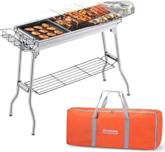 Main image of Portable Charcoal Grill,Outdoor BBQ Grill for Christmas Picnic, Thanksgiving Family Gathering and Backyard becue,With Stora Bag & Non-Stick Frying Pan