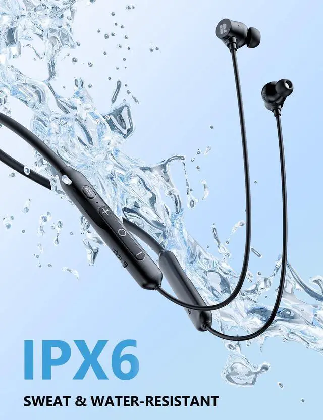 Alt view image 6 of 6 - Active Noise Cancelling Headphones, Wireless V5.3 Bluetooth Headphones with 3 AI Mics ENC, In-ear Magnetic Neckband Earbuds 60Hrs Playtime, IPX6 Sweatproof ANC Earphones for Travel Home Office