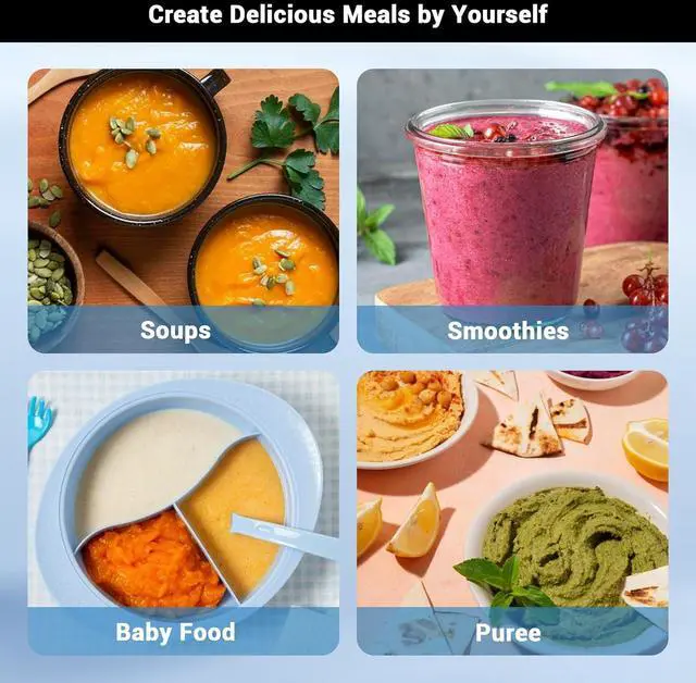 Alt view image 5 of 7 - Immersion Blender RPM 16000±10% Hand Blender,15 Speed and Turbo Mode Hand Mixer, 3-in-1 Heavy Duty Copper Motor Stainless Steel Smart Stick with Egg Beaters and Chopper