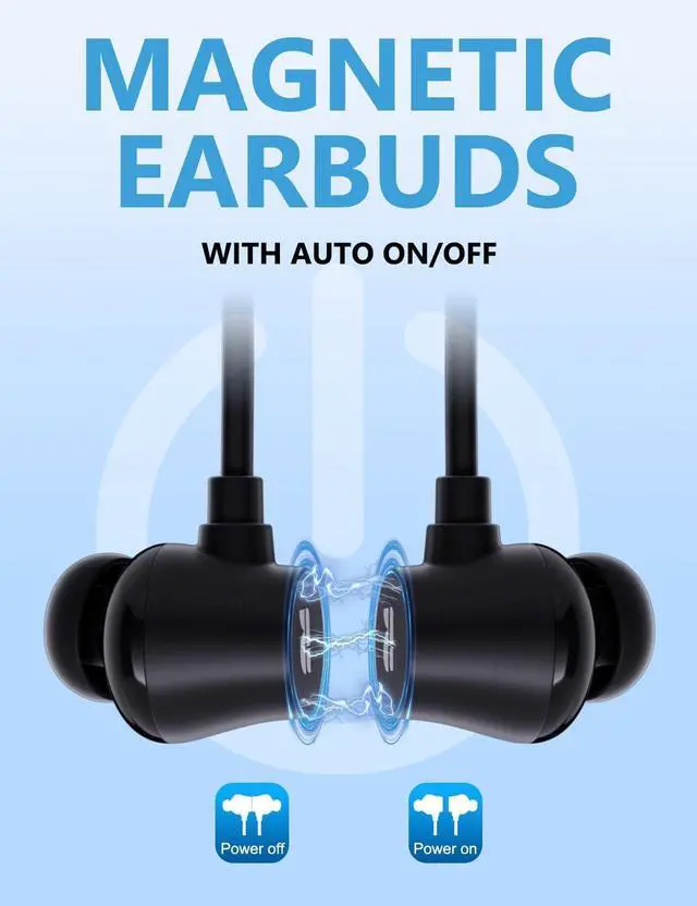 Alt view image 4 of 6 - Active Noise Cancelling Headphones, Wireless V5.3 Bluetooth Headphones with 3 AI Mics ENC, In-ear Magnetic Neckband Earbuds 60Hrs Playtime, IPX6 Sweatproof ANC Earphones for Travel Home Office