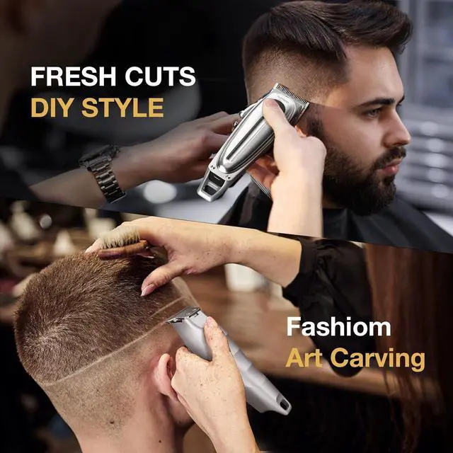 Alt view image 6 of 6 - SUPRENT Professional Rechargeable Hair Clipper-Hair Clippers for Men, Cordless Hair Cutting Kit with LED Display (Silver)