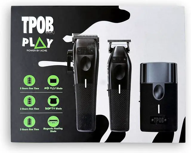 Alt view image 2 of 4 - Play ber Hair Clippers for Men 7500 RPM with Rubber Grips (Blackout 3 Set)