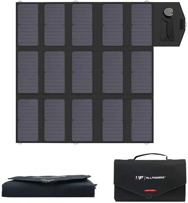 Main image of Solar Charger 100W Solar Panel Foldable Portable with Dual 5v USB18v DC for Laptop Tablet Notebook 12v Car Boat RV Battery Camping Hiking Travel