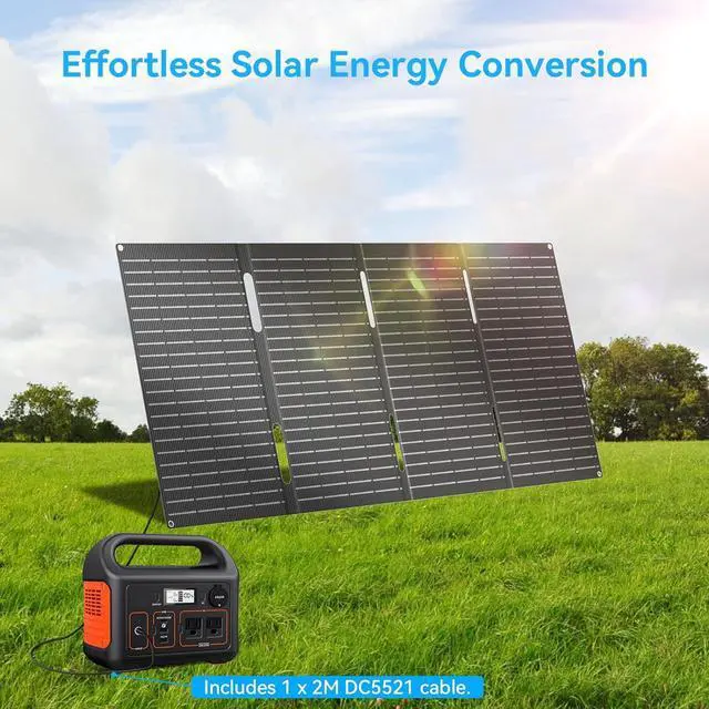 Alt view image 7 of 7 - Ecosonique 60W Portable Foldable Solar Panels Charr Fast Charging with USB-C PD3.0 USB-A QC3.0 DC 18V Output ETFE Coating Waterproof for Camping Backpac Power Station Cell Phones Power Banks