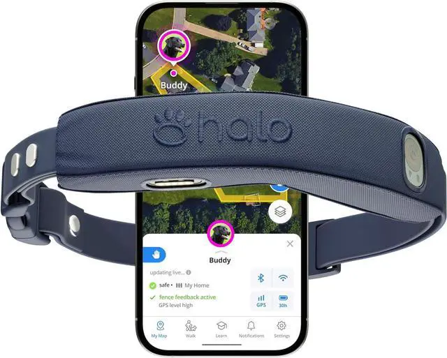 Main image of Collar 4, All New GPS Wireless Dog Fence & Dog Training Collar with GPS Tracker, Subscription Required, Waterproof, One Size, Midnight