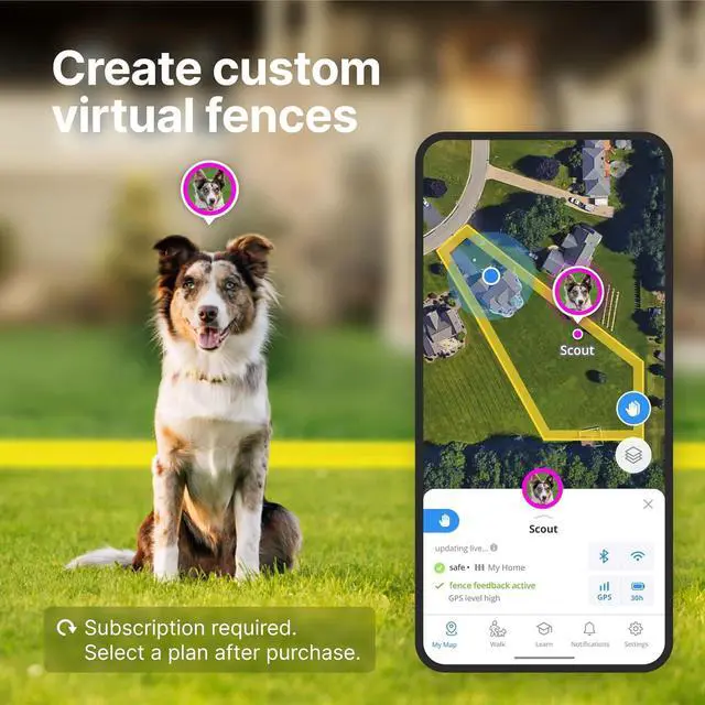 Alt view image 3 of 5 - Collar 4, All New GPS Wireless Dog Fence & Dog Training Collar with GPS Tracker, Subscription Required, Waterproof, One Size, Midnight