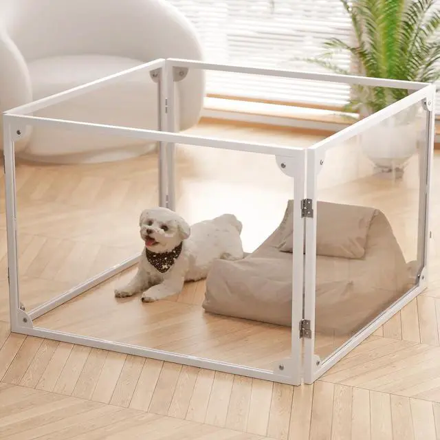 Main image of Acrylic Dog Playpen Dog Playpen Indoor Puppy Pen Pets Fence Puppies Ca10 Panels for Puppies Dog Play Pens for Dogs Indoor (4)