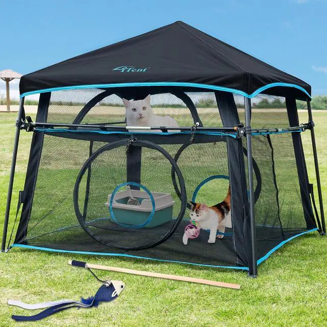 Main image of Lar Catio Outdoor Cat Enclosure,2 Tier Cat Tent, Spacious, Sturdy Outdoor Catio,Portable and Foldable Playpen Play Tents for Cats Kitten and Small Animals,Two Doors Design(Patented)
