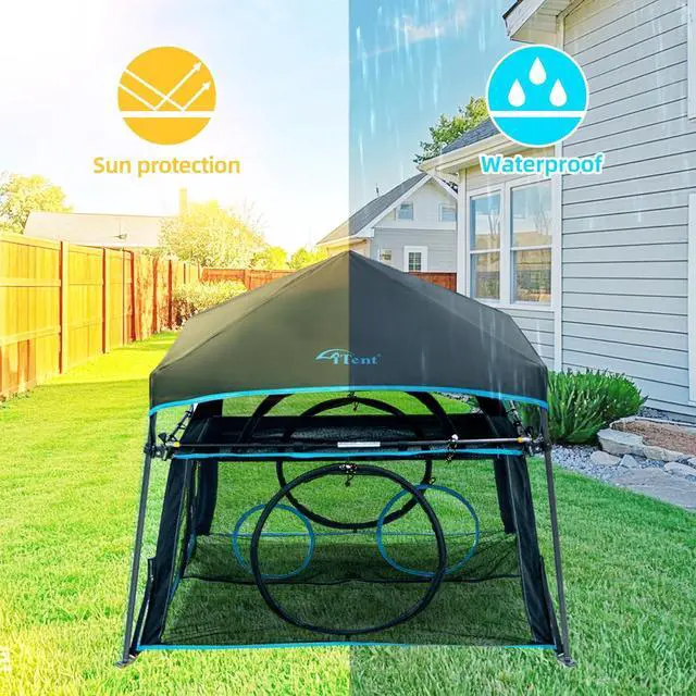 Alt view image 4 of 7 - Lar Catio Outdoor Cat Enclosure,2 Tier Cat Tent, Spacious, Sturdy Outdoor Catio,Portable and Foldable Playpen Play Tents for Cats Kitten and Small Animals,Two Doors Design(Patented)