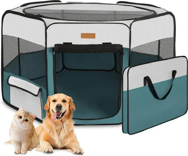 Main image of Dog Playpen, Portable Pet Play Pen for Cat, Puppies, Rabbits, Chickens, Foldable Lar-Capacity Pet Tent for Indoor/Outdoor Travel Camping Blue