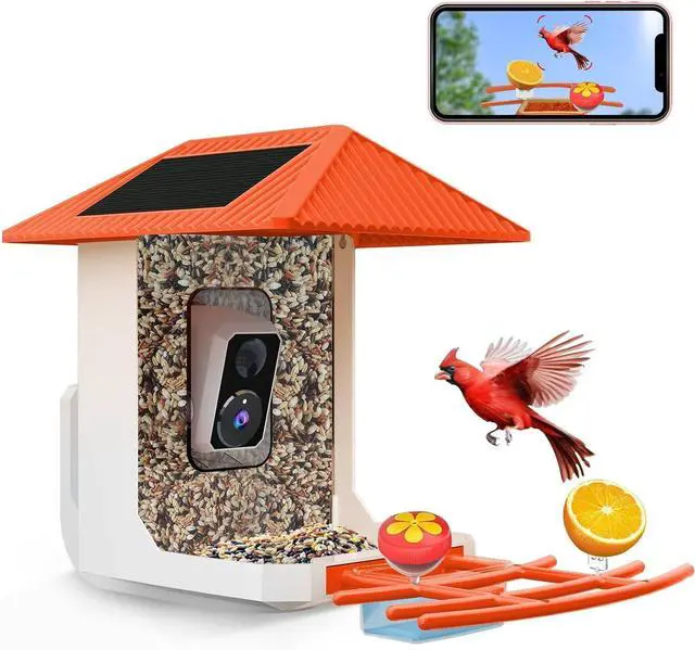 Main image of ® Smart Bird Feeder with Camera, 2.4G/5G Wi, 2.5K Video Birds Feeder with Solar Panel, AI Identify, Live View, Capture Bird Video, Instant Arrival Alerts, Ideal Gift for Father's Day