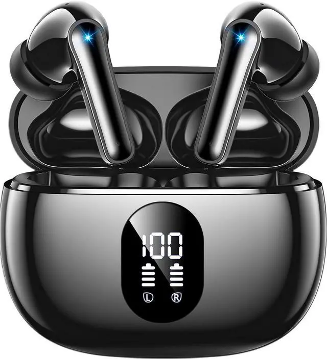 Main image of Wireless Earbuds, Bluetooth Ear Buds with Big Bass Stereo Sound, 48 Hours Playtime, Lightweight in-Ear t Earphones, IPX7, Hands-Free Calls with AI for iPhone, Android, Pad, Sports, Workout