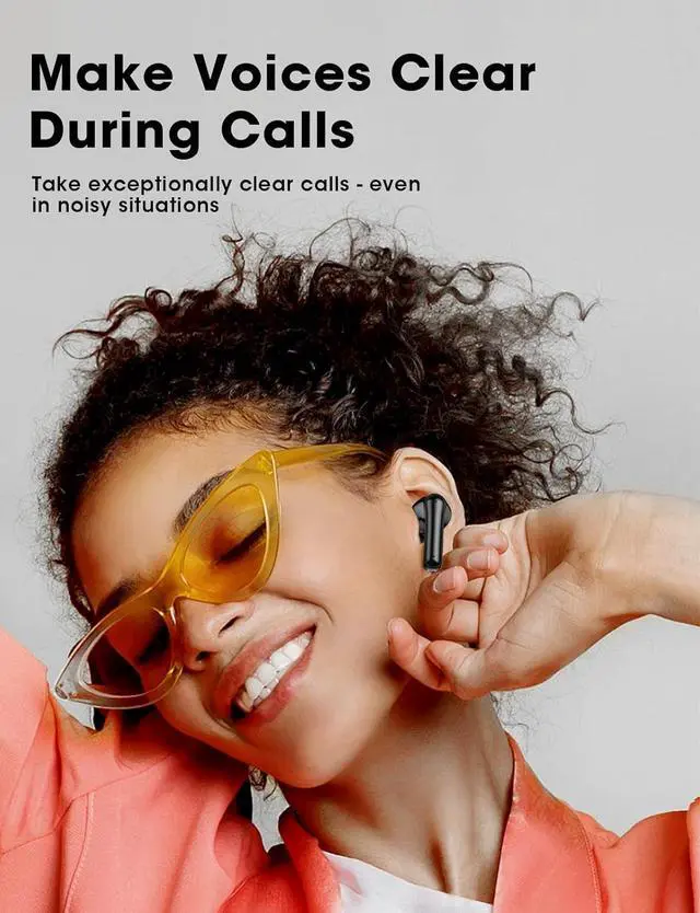 Alt view image 5 of 7 - Wireless Earbuds, Bluetooth Ear Buds with Big Bass Stereo Sound, 48 Hours Playtime, Lightweight in-Ear t Earphones, IPX7, Hands-Free Calls with AI for iPhone, Android, Pad, Sports, Workout