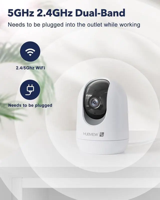 Alt view image 3 of 7 - Indoor Security Camera 2K, Pet Camera with Phone App, WiFi Cameras for Home Security Camera for Dog/ Baby Monitor/Elder Pan Tilt, 5/2.4GHz, 24/7, 2-Way Talk, Human Detection, Motion Tracking, Cloud