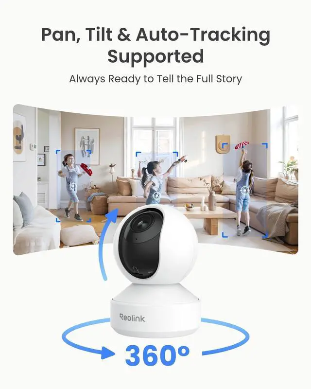 Alt view image 3 of 7 - REOLINK Smart 4K UHD Pan & Tilt Dual-Band Wi-Fi 6 Indoor Security Camera with 3X Optical Zoom, Auto-Tracking, People/Pet Detection, Crying Sound Detection, Privacy Mode, and Bluetooth Setup, E1 Zoom