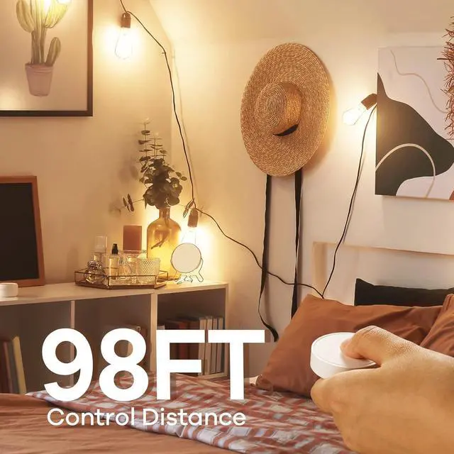 Alt view image 6 of 6 - Smart Edison Bulbs, 2700K-6500K Tunable Wi Edison Bulbs with Remote Control, 8W 60W Equivalent Dimmable ST19(ST58) Vinta Light Bulbs 800lm, Compatible with Alexa &  Home, 6-Pack