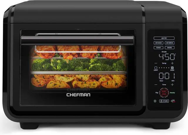 Main image of Chefman Air Fryer Toaster Oven Combo, 15 Qt. Countertop Oven for Quick & Healthy Meals, Bake, Broil, Air Fry, Toast, and Bagel Functions, 450°F Max Temp, 4 Slice Toaster Oven Air Fryer Combo  Black