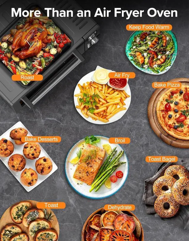 Alt view image 7 of 7 - Nuwave Bravo Pro Smart Air Fryer Toaster Oven Combo, Airfryer Convection Oven Countertop, 12-in-1 Functions with Quicker & Even Crisp Technology, 1800W, 50-450°F, PFAS-Free, 21QT, Black