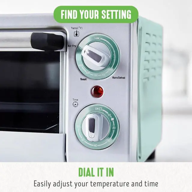 Alt view image 4 of 6 - Countertop Toaster Oven Air Fryer Stainless Steel, Healthy Ceramic Nonstick, PFAS and PFOA-Free, Tray & Basket, Bake, Broil, Reheat, Adjustable Temp & Time Control, Auto Shutoff, Turquoise