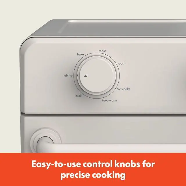 Alt view image 2 of 7 - Air Fry Toaster Oven, 7 Preset Coo Options, Dishwasher-Safe EverGood Coated Trays Included, 60-Minute Auto Shutoff w Audible Timer, Power Indicator Light, 1700 Watt, Oatmilk