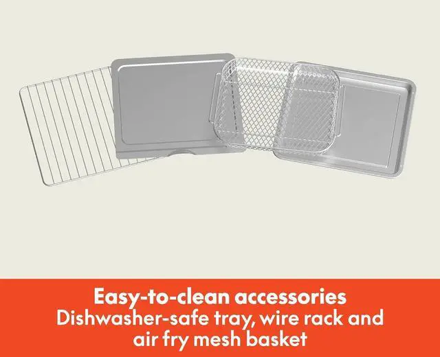 Alt view image 5 of 7 - Air Fry Toaster Oven, 7 Preset Coo Options, Dishwasher-Safe EverGood Coated Trays Included, 60-Minute Auto Shutoff w Audible Timer, Power Indicator Light, 1700 Watt, Oatmilk