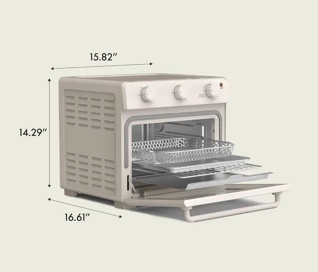 Alt view image 7 of 7 - Air Fry Toaster Oven, 7 Preset Coo Options, Dishwasher-Safe EverGood Coated Trays Included, 60-Minute Auto Shutoff w Audible Timer, Power Indicator Light, 1700 Watt, Oatmilk